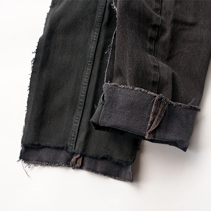 redad black denim slash pant