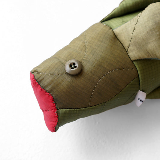 redad patchwork soft toy Black Bass - military liner