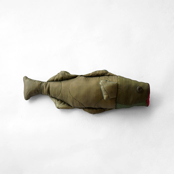 redad patchwork soft toy Black Bass - military liner