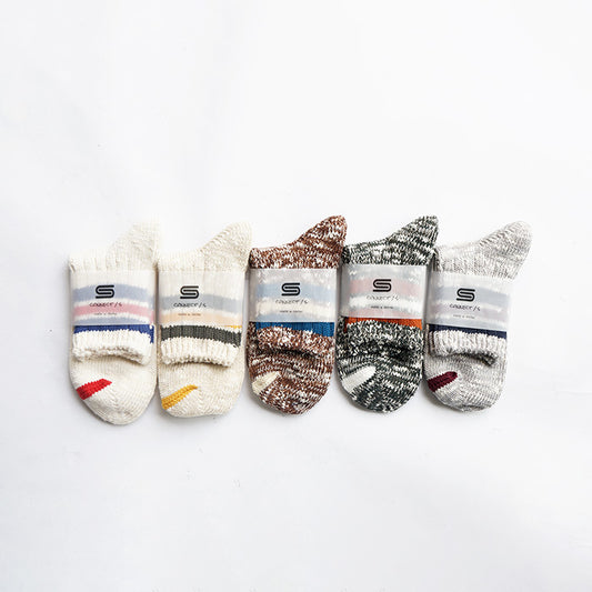 CONNECT/S 3LINE SLUB QUATER SOCKS