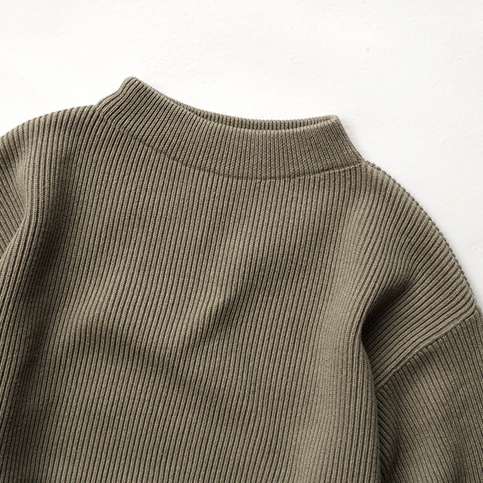 UNDYED STANDARD KNIT RIB MOCKNECK CREW