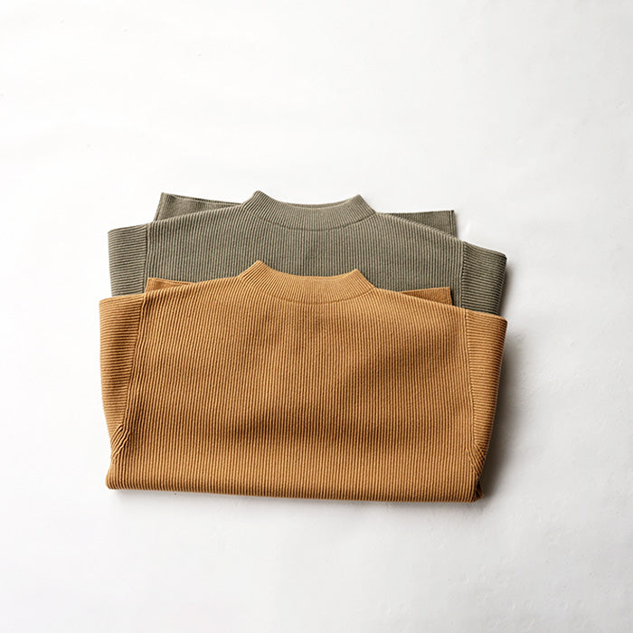 UNDYED STANDARD KNIT RIB MOCKNECK CREW