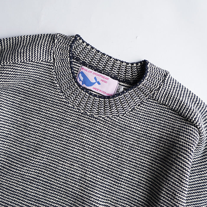 WHALER SPORTSWEAR PEN STRIPE CREWNECK KNIT