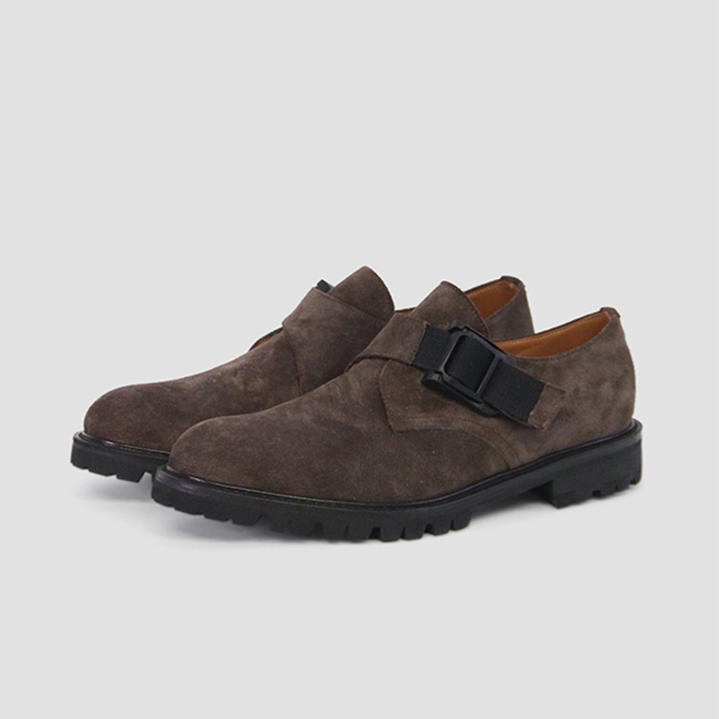 Tomo&Co fidlock monk strap shoes -BROWN