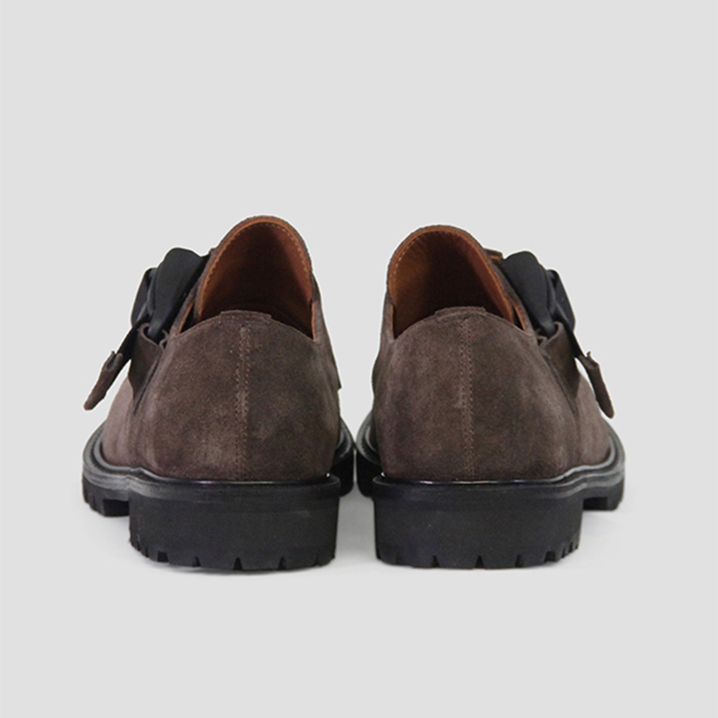 Tomo&Co fidlock monk strap shoes -BROWN