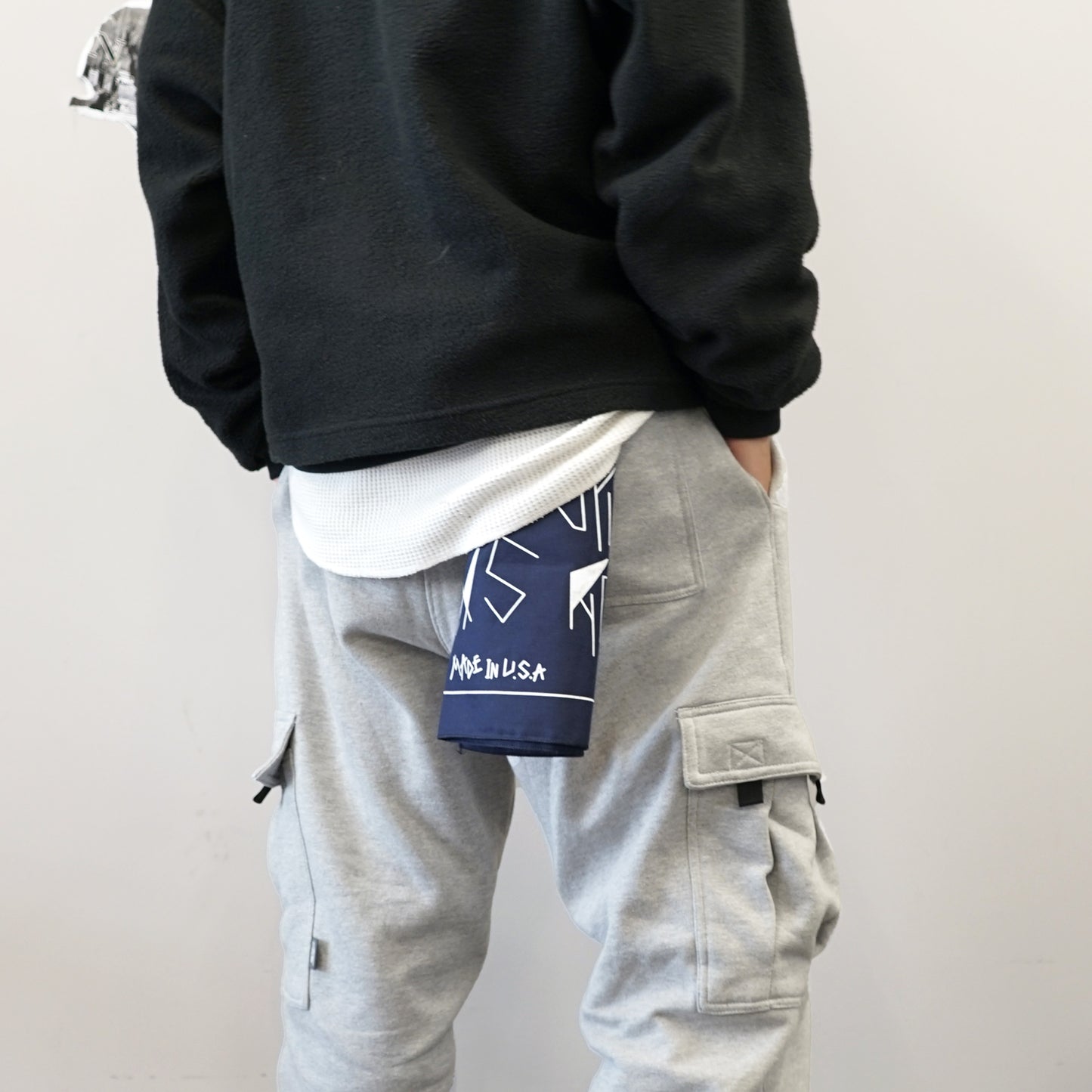 CONNECT/S USA MAP PRINT BANDANA -NAVY