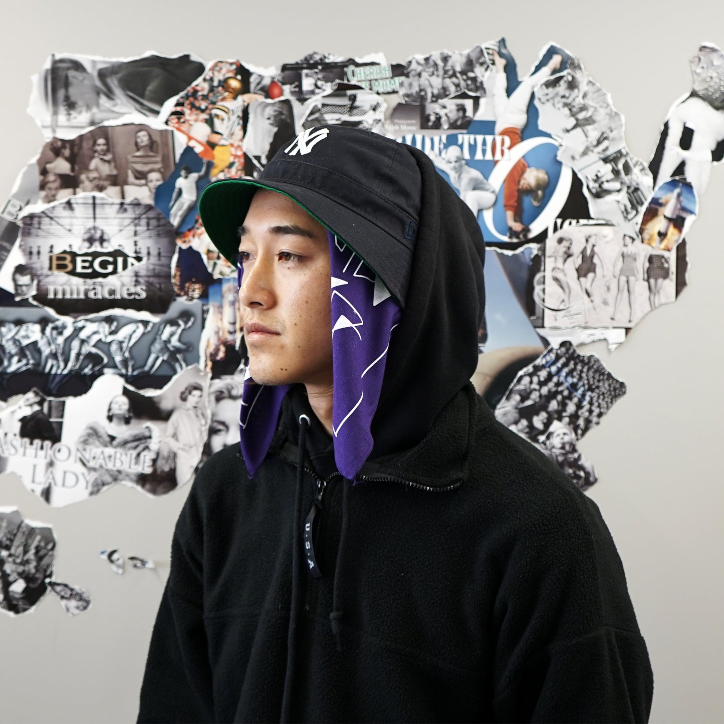 CONNECT/S USA MAP PRINT BANDANA -PURPLE