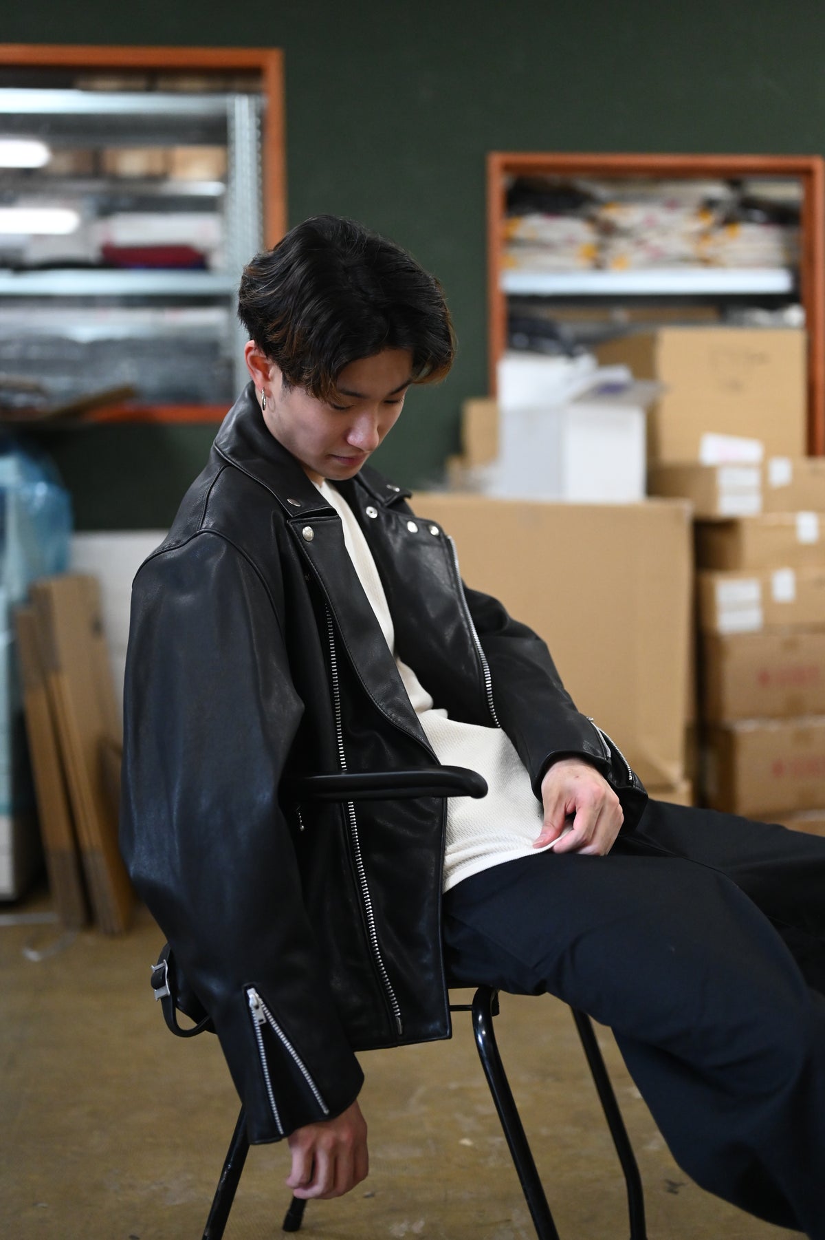 KAPTAIN SUNSHINE Sheepskin Riders Jacket