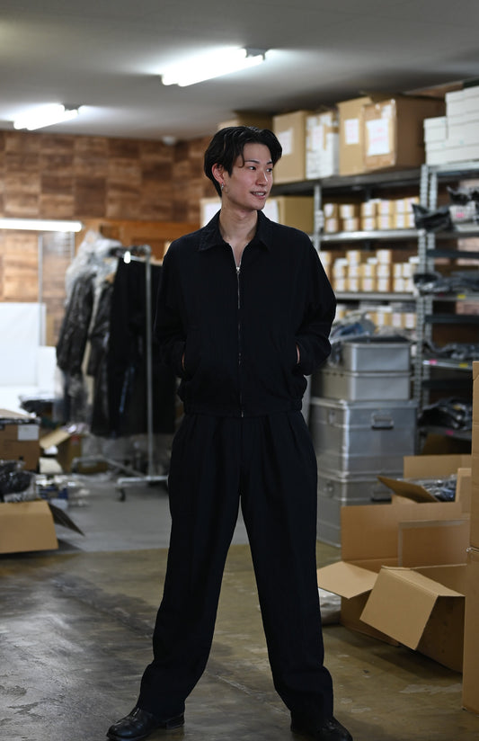 KAPTAIN SUNSHINE Wool Stripe Zip Blouson