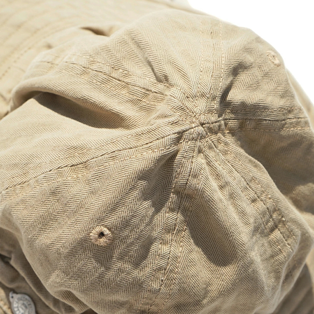 DECHO HERRINGBONE SHALLOW KOME HAT WITH SUNSHADE AND STRAP