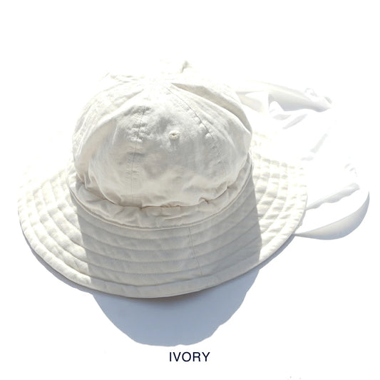 DECHO HERRINGBONE SHALLOW KOME HAT WITH SUNSHADE AND STRAP