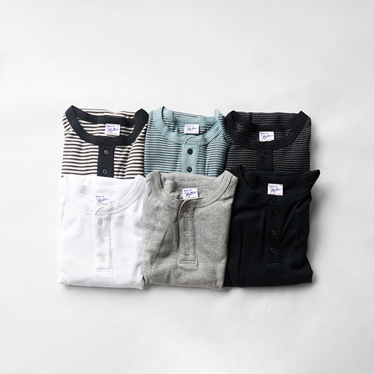 Robert P. Miller　Panel-rib Casual fit Henry Neck L/S Tee