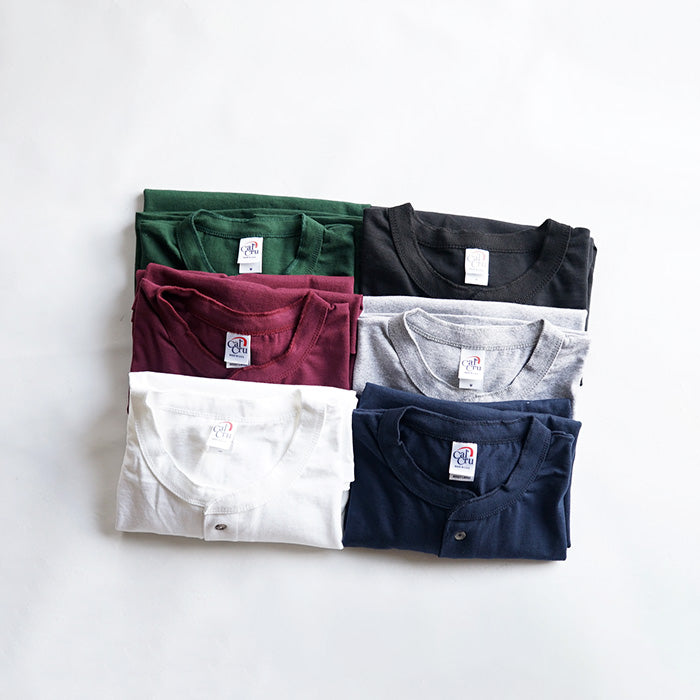 CAL CRU　3BUTTON 7.2OZ S/S HENRY TEE