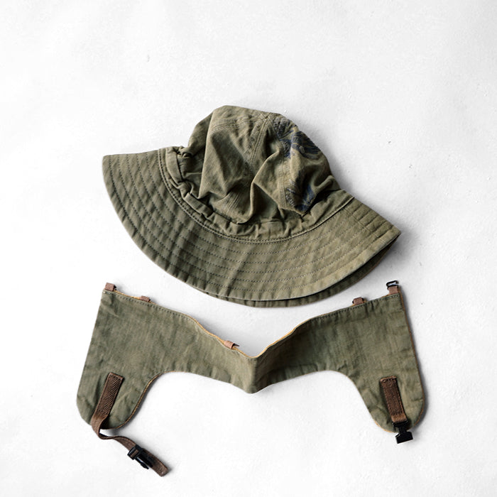 DECHO　HERRINGBONE KOME HAT WITH EAR MUFF