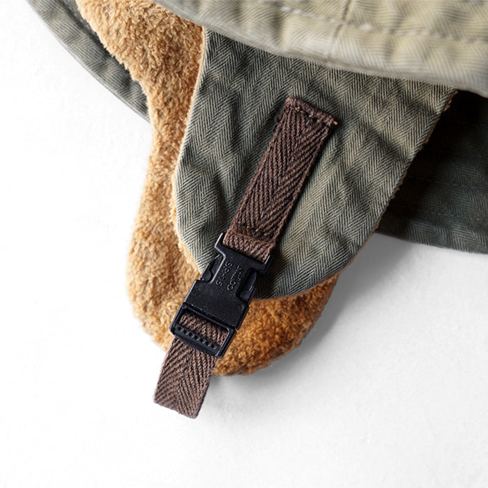 DECHO　HERRINGBONE KOME HAT WITH EAR MUFF