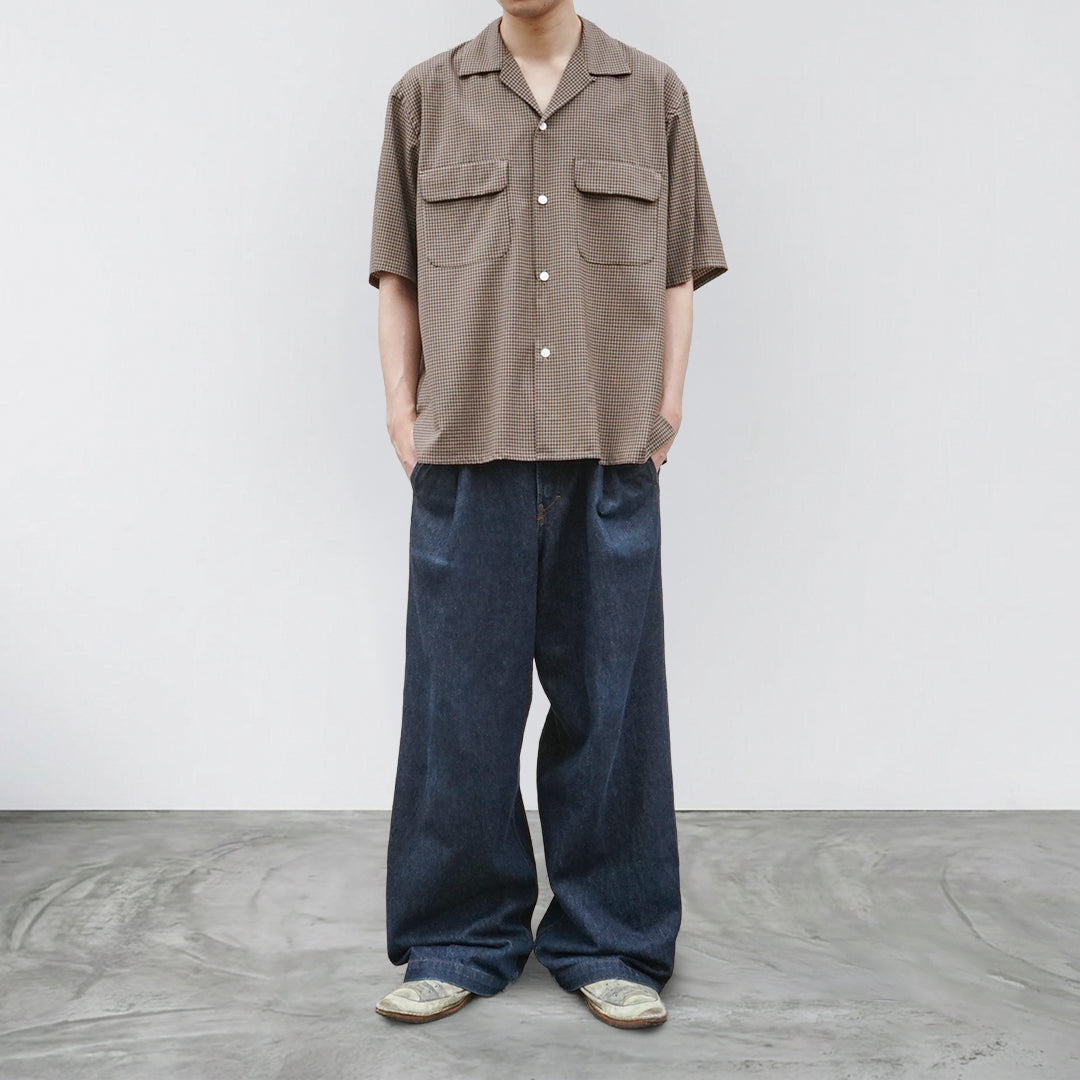 KAPTAIN SUNSHIN Summer Wool Open Collar SS Shirt