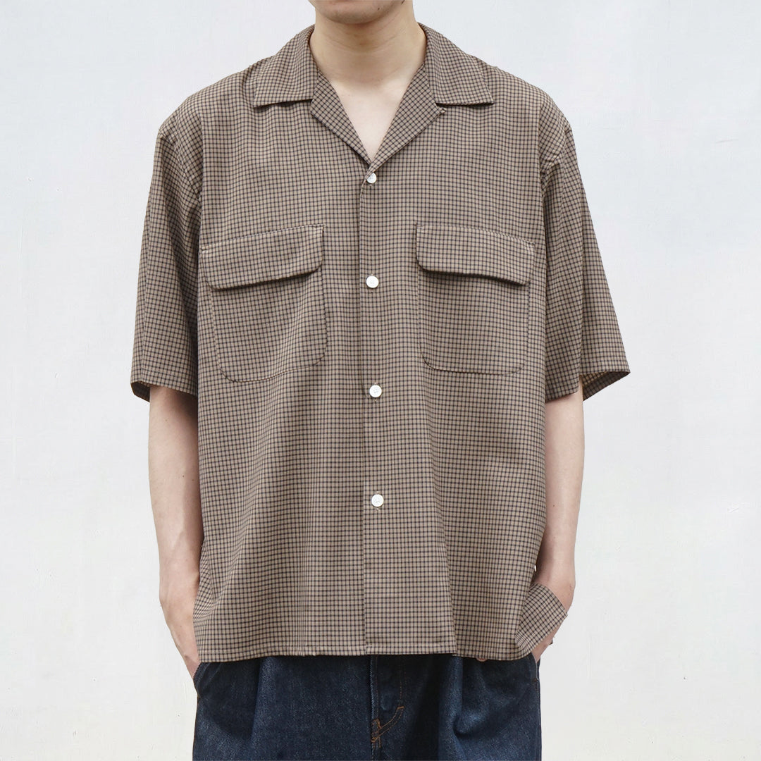KAPTAIN SUNSHIN Summer Wool Open Collar SS Shirt