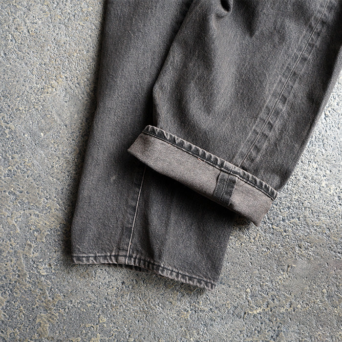 KAPTAIN SUNSHINE　5P Zipper Front Denim Pants - BLACK VINTAGE WASH