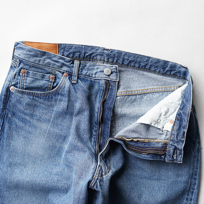 KAPTAIN SUNSHINE　5P Zipper Front Denim Pants - INDIGO VINTAGE WASH