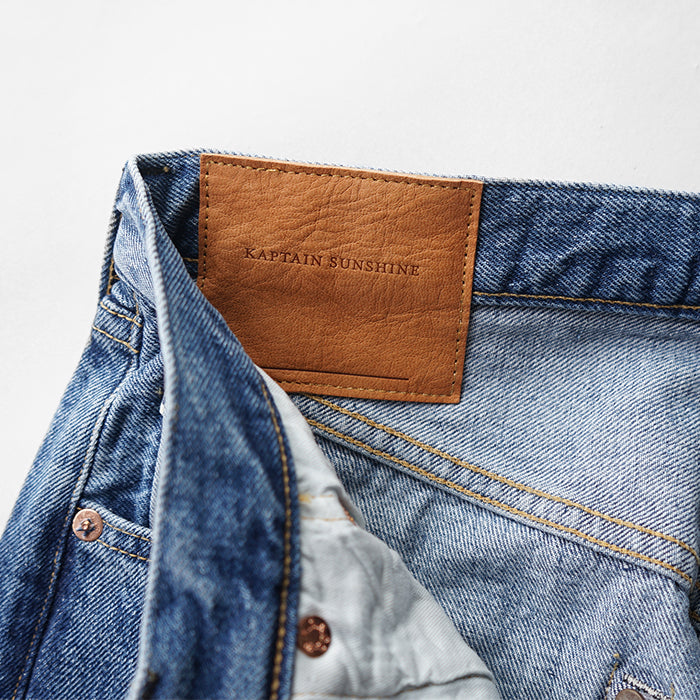 KAPTAIN SUNSHINE　5P Zipper Front Denim Pants - INDIGO VINTAGE WASH