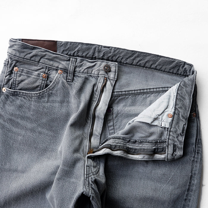 KAPTAIN SUNSHINE　5P Zipper Front Denim Pants - BLACK VINTAGE WASH