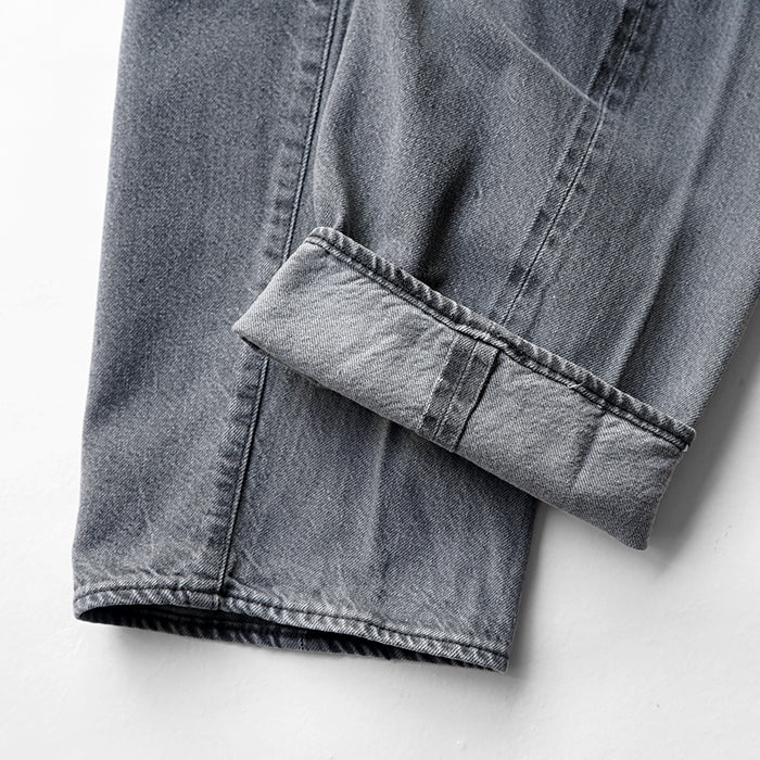 KAPTAIN SUNSHINE　5P Zipper Front Denim Pants - BLACK VINTAGE WASH