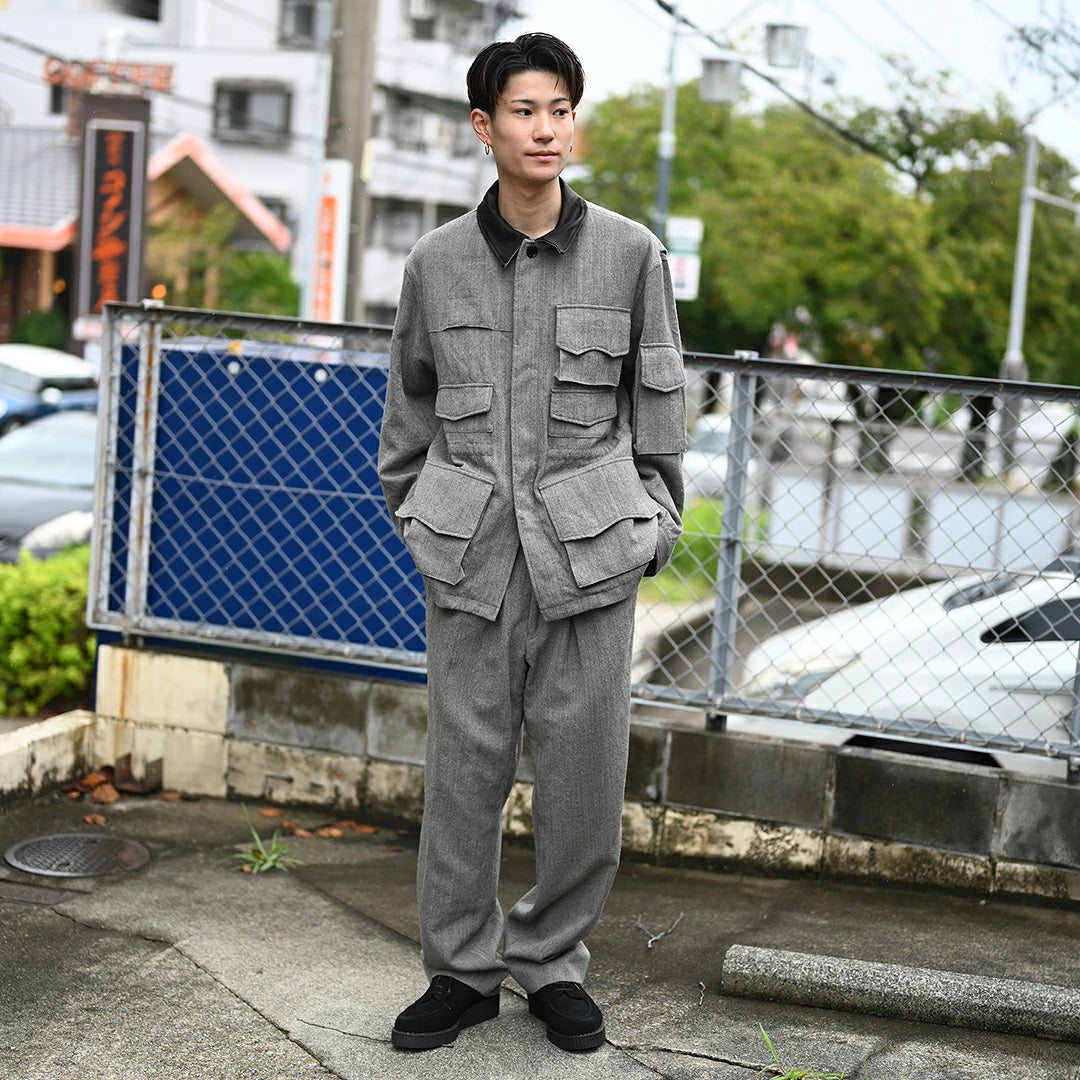 KAPTAIN SUNSHINE Wool Herringbone Explorer Jacket