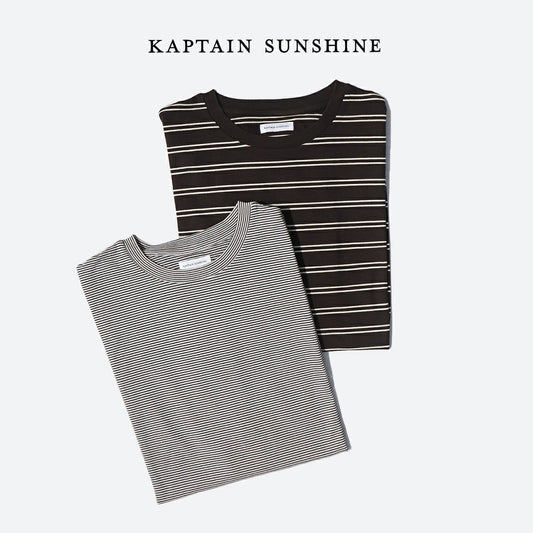 KAPTAIN SUNSHINE　Hard Twisted Stripe Jersey Half-sleeve Tee