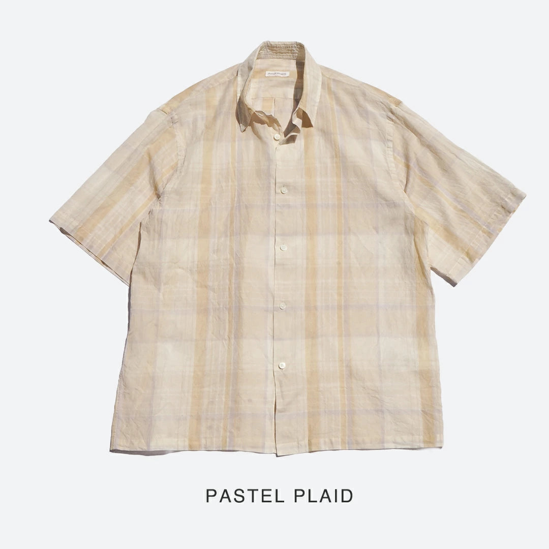 KAPTAIN SUNSHINE Gauze Plaid Plain SS Shirt