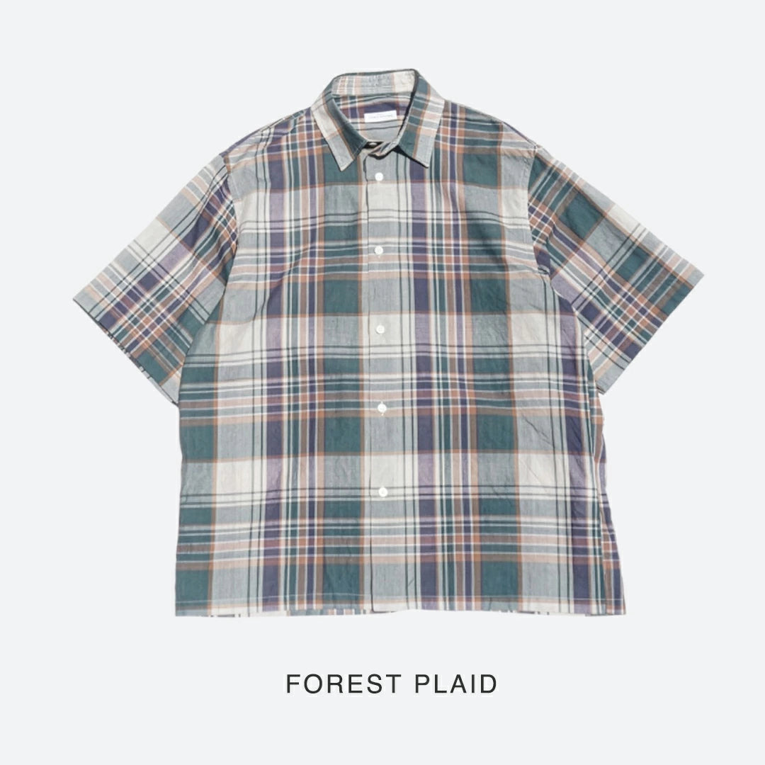 KAPTAIN SUNSHINE Gauze Plaid Plain SS Shirt