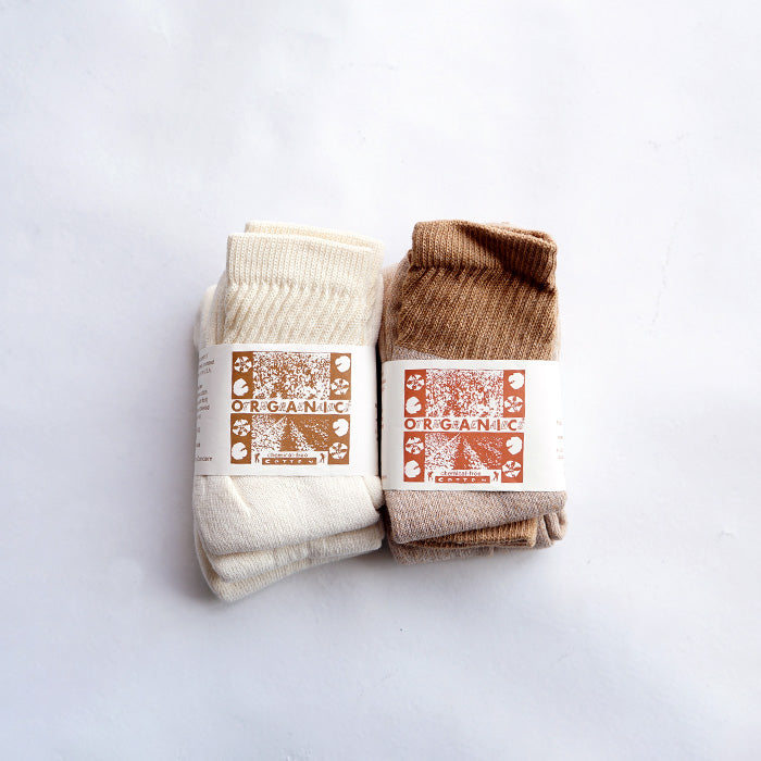 ORGANIC THREADS　3P SHORT CREW SOCKS