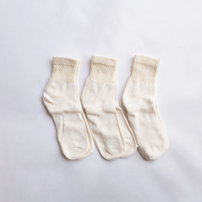 ORGANIC THREADS　3P SHORT CREW SOCKS