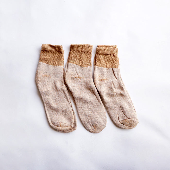 ORGANIC THREADS　3P SHORT CREW SOCKS