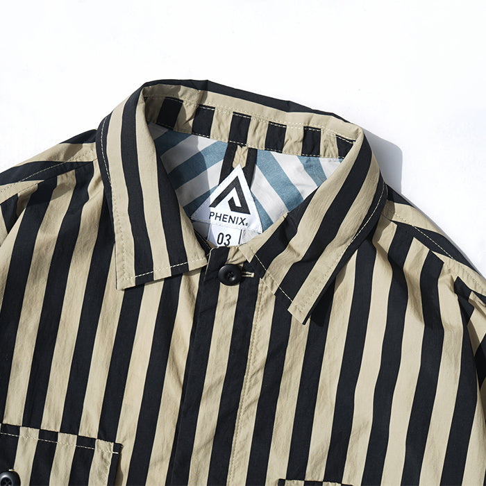 PHENIX COLLECTION　SHIRTS, TYPE P-001 / STRIPED TECH LOOSE SHIRT JACKET