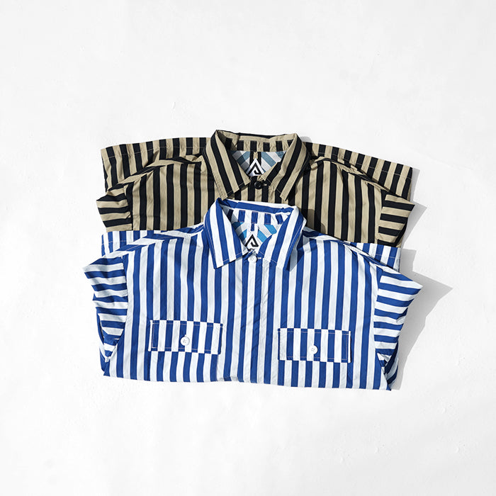 PHENIX COLLECTION　SHIRTS, TYPE P-001 / STRIPED TECH LOOSE SHIRT JACKET