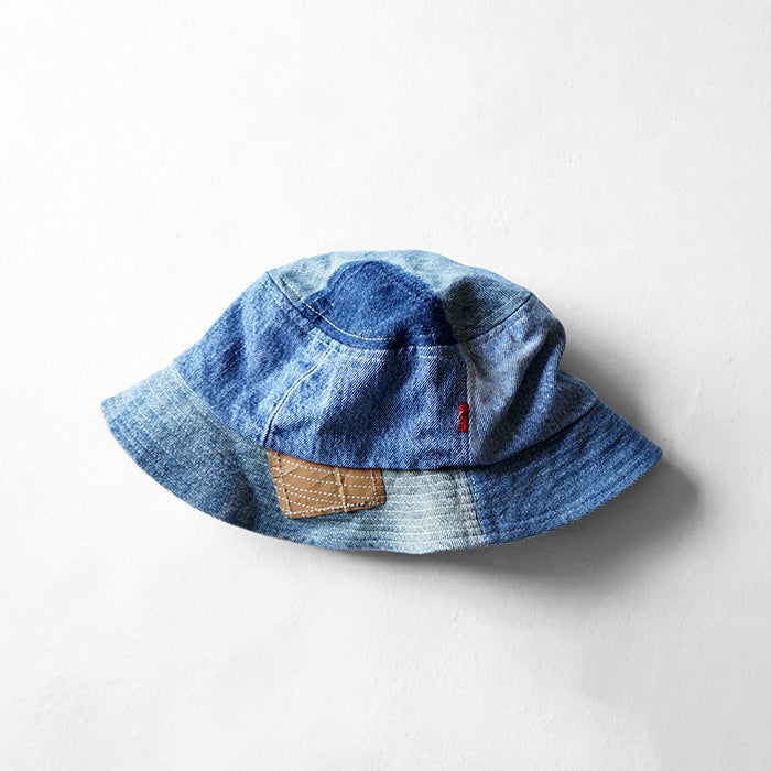 redad　patchwork bucket hat - denim