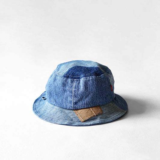 redad　patchwork bucket hat - denim