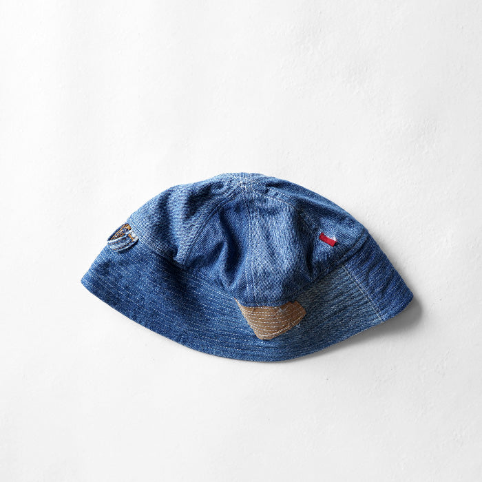 redad　patchwork sailor hat - denim