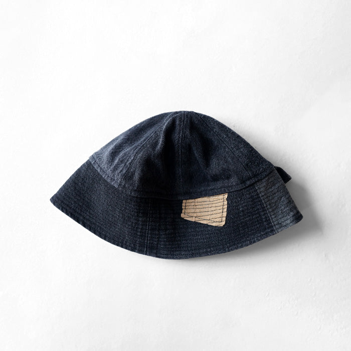 redad　patchwork sailor hat - black denim