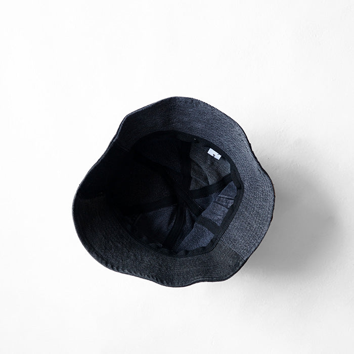 redad　patchwork safari hat - black denim