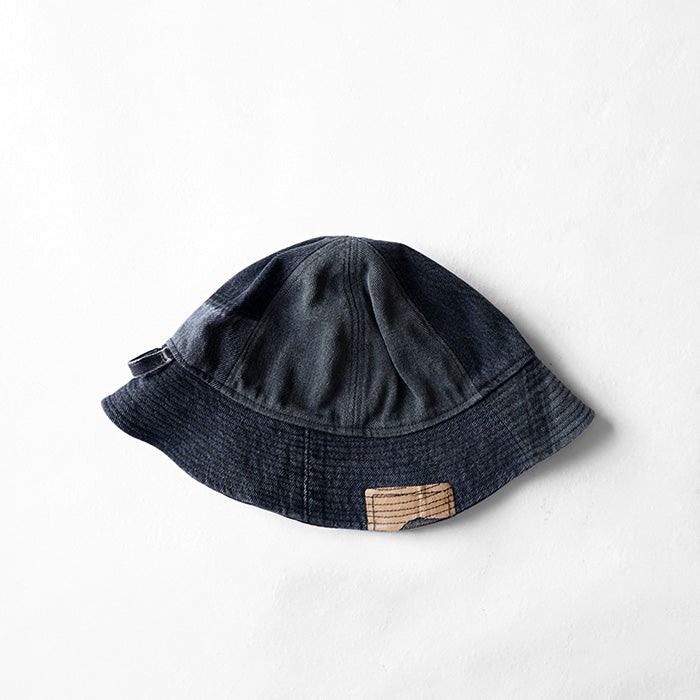 redad　patchwork safari hat - black denim