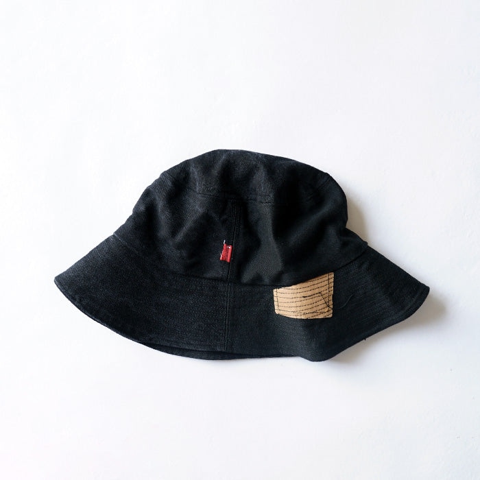 redad　patchwork wave hat - black denim