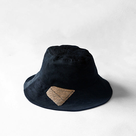 redad　patchwork wave hat - black denim