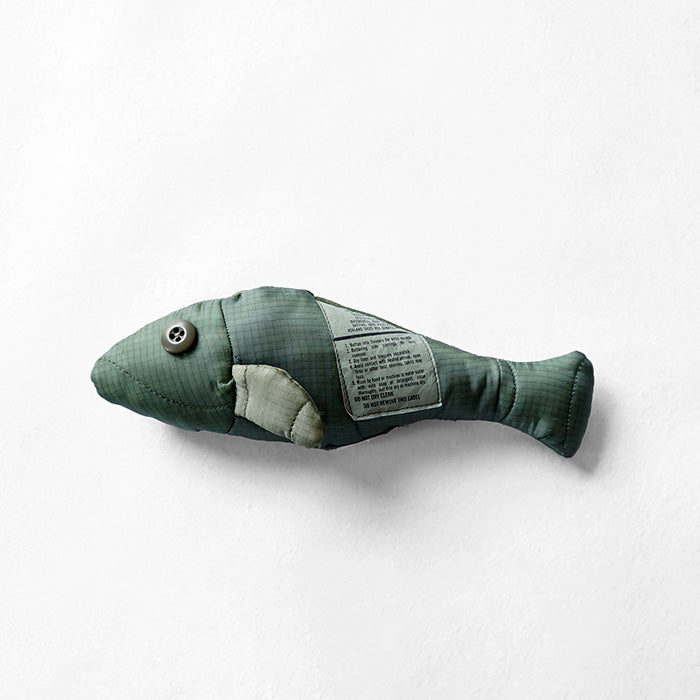 redad　patchwork soft toy Fish - military liner