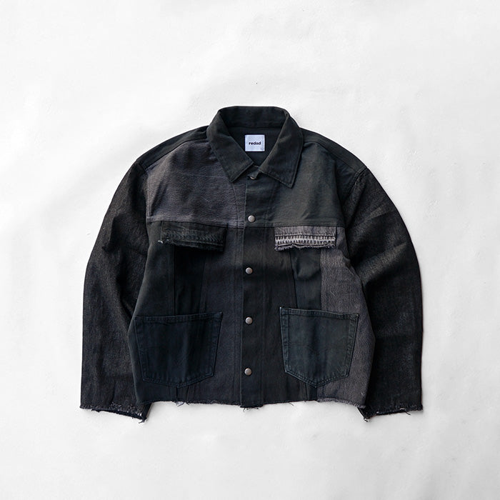 redad　black denim snap jacket