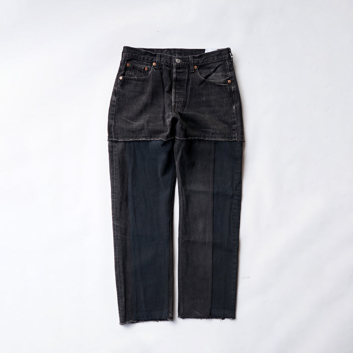 redad　black denim switch pant