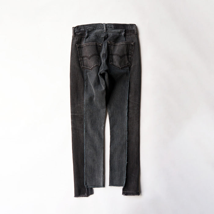 redad　black denim slash pant