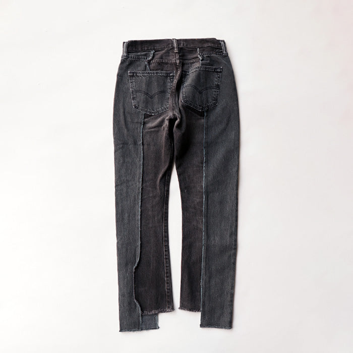 redad　black denim slash pant