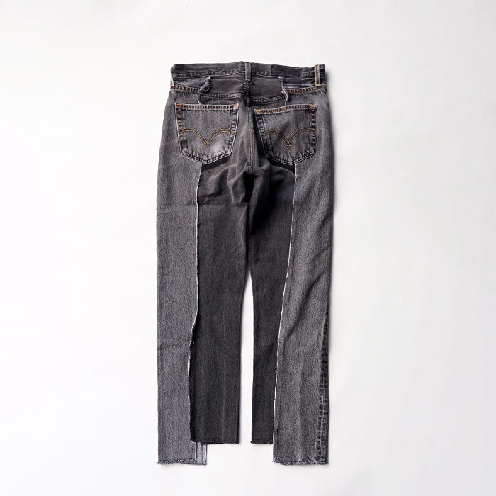 redad　black denim slash pant