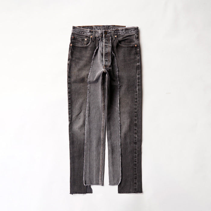 redad　black denim slash pant